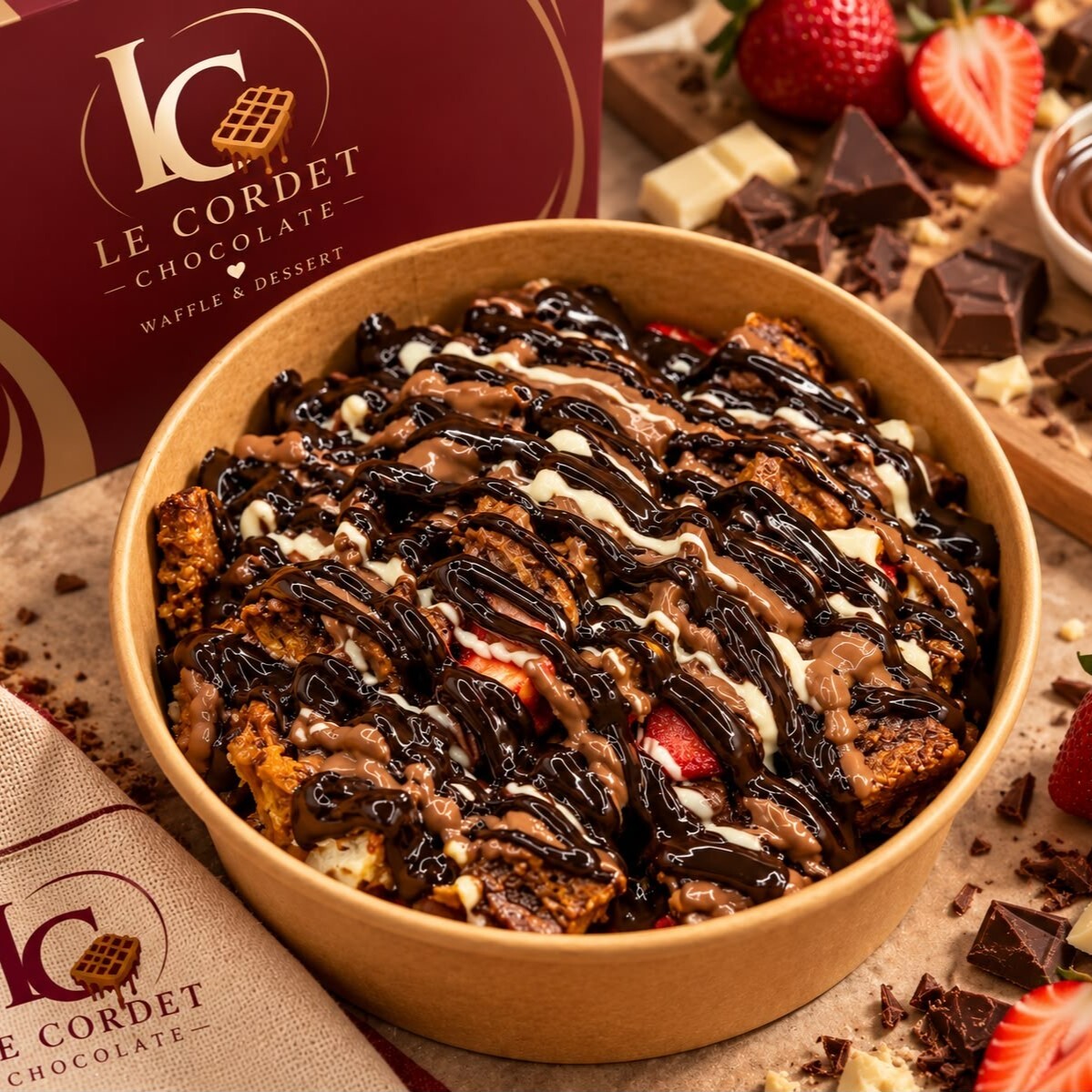 Le Cordet Bitter Çikolatalı Bowl Waffle
