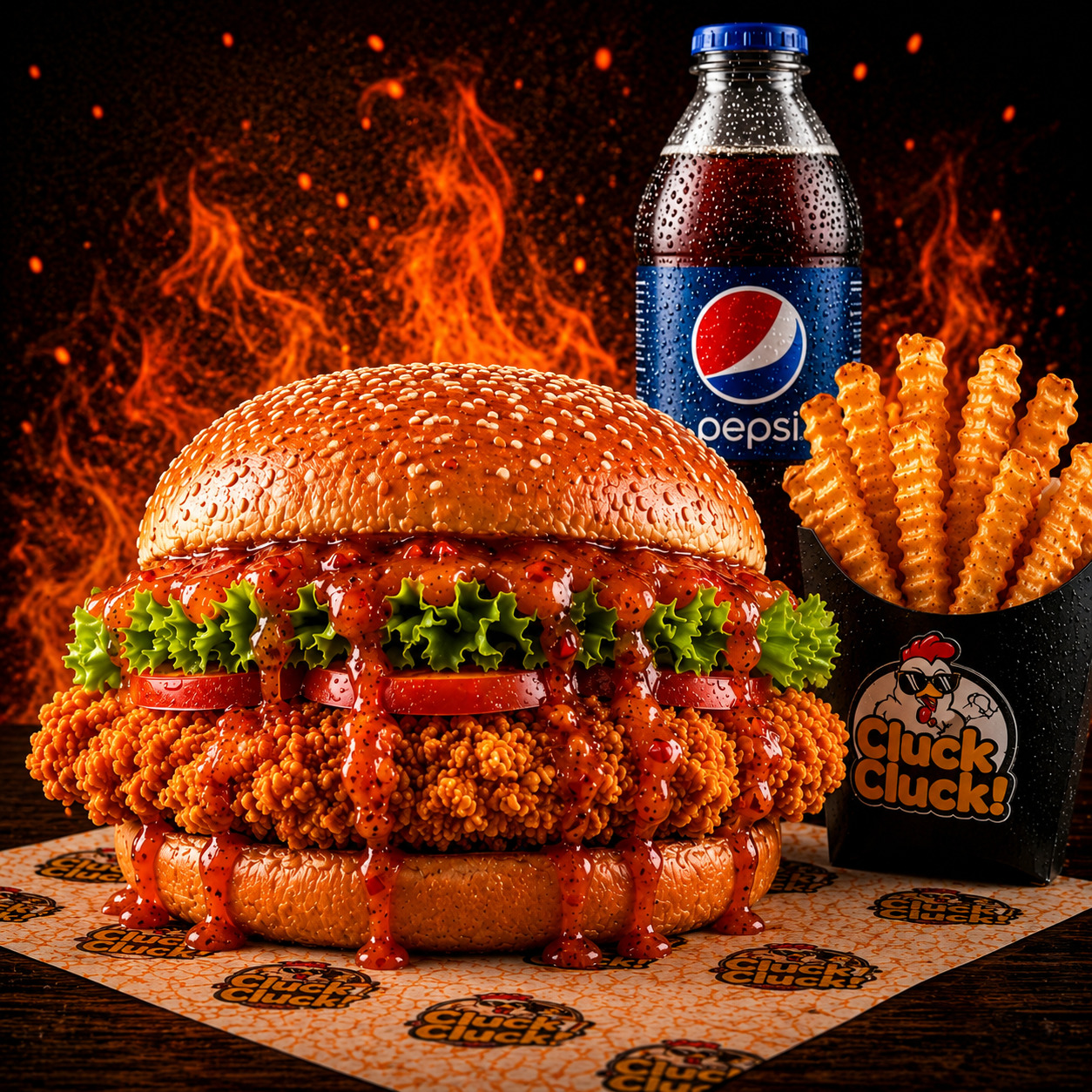 Sweet Chili Burger Burger Menü