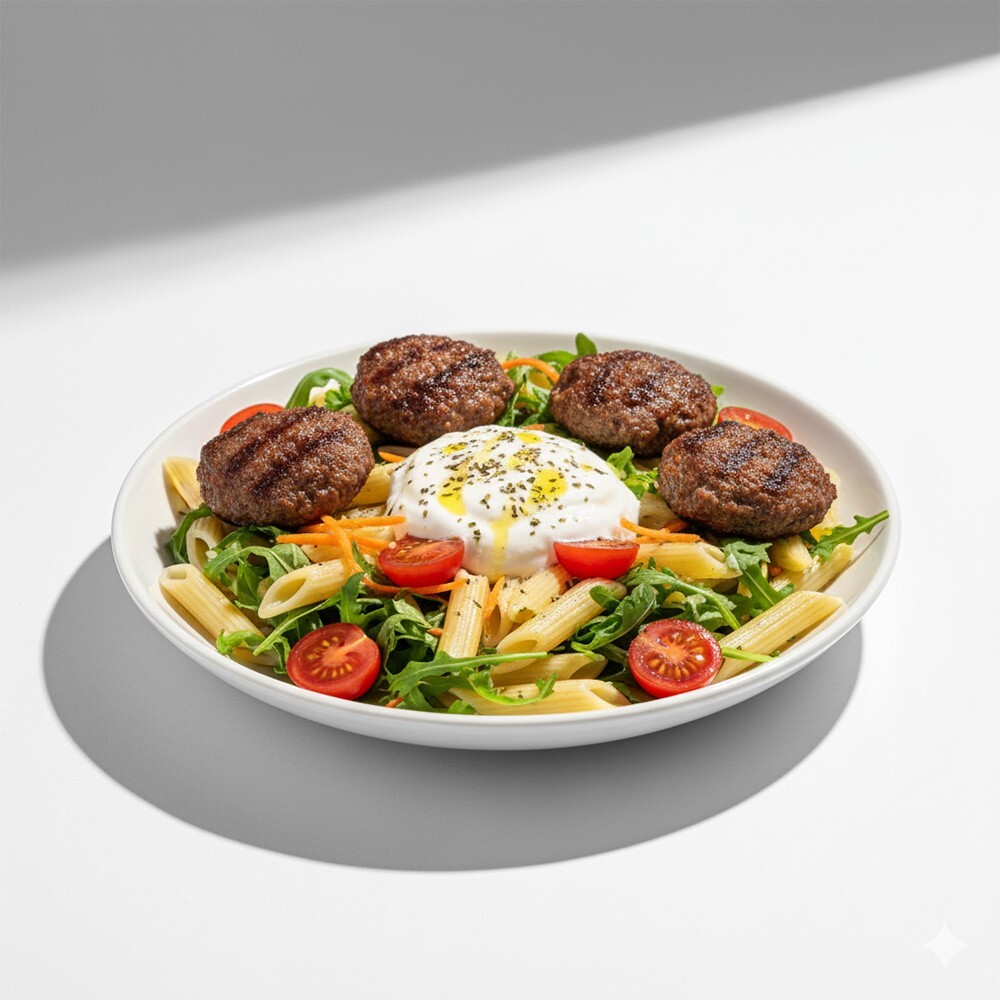 Izgara Köfteli & Makarna Bowl + Coca-Cola (33 cl.)