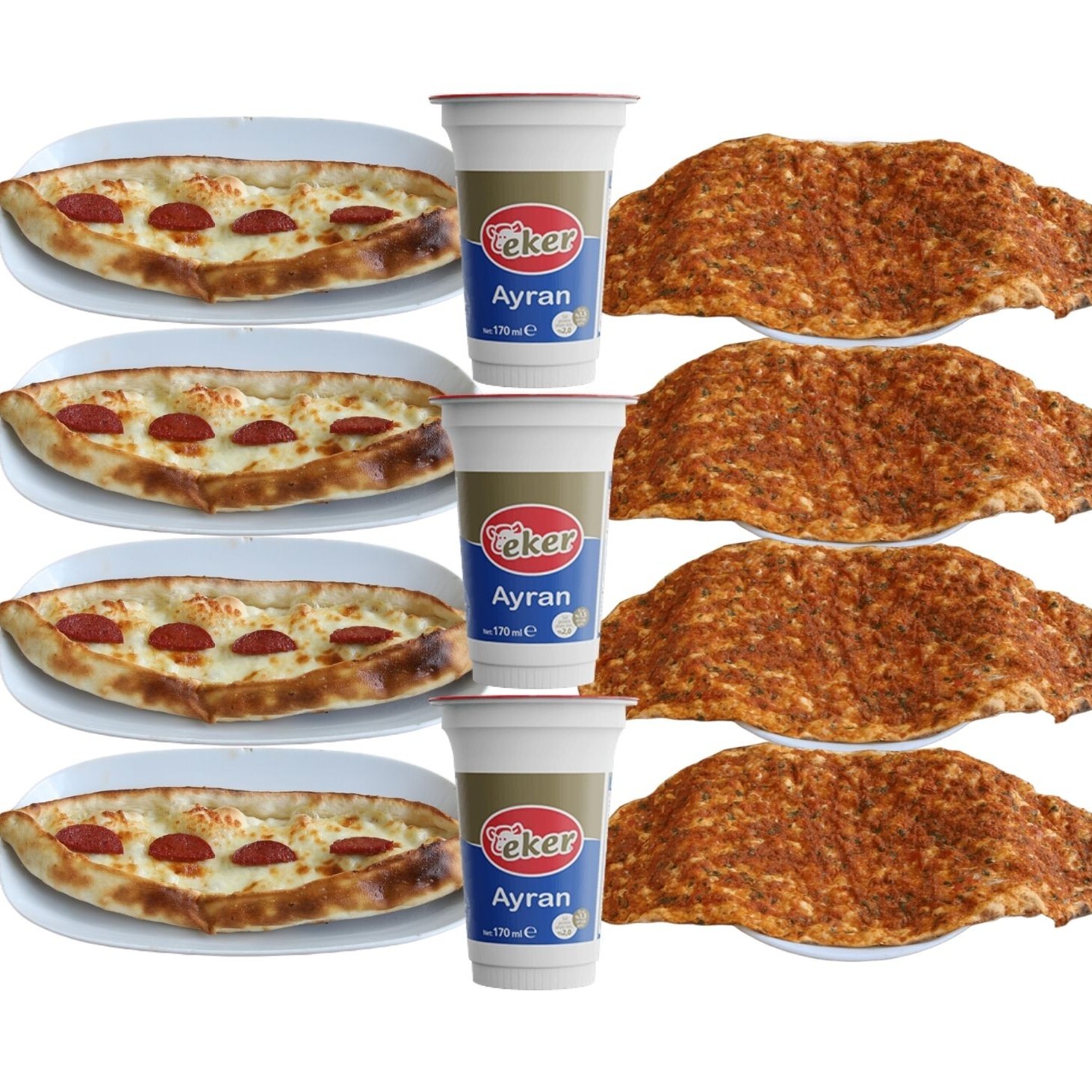 4'lü Sucuklu Kaşarlı Cantık & 4'lü Lahmacun Menü