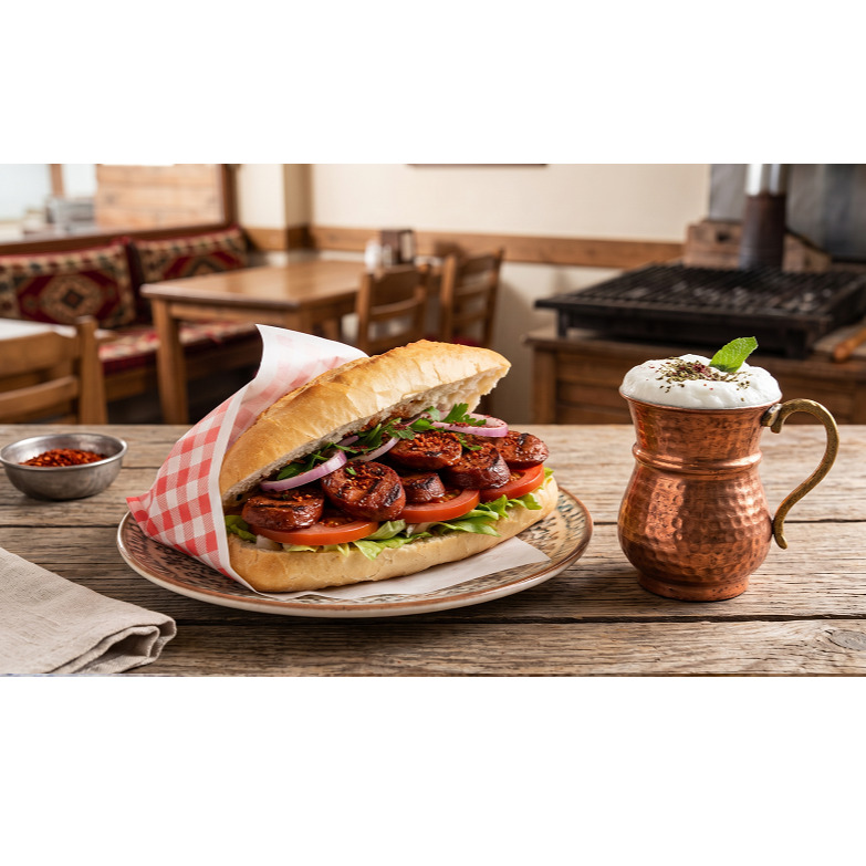 Ekmek Arası Sucuk + Ayran