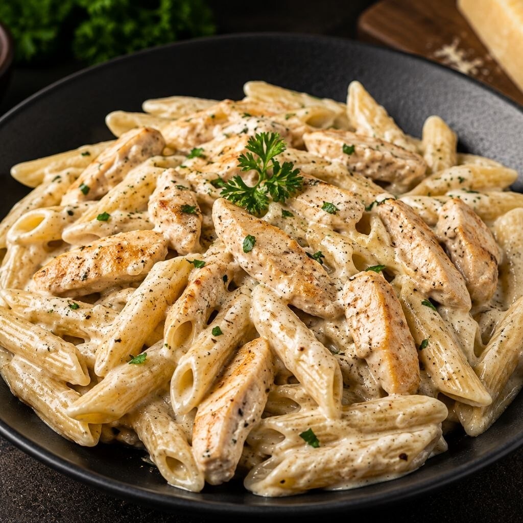 Tavuklu Kremalı Makarna
