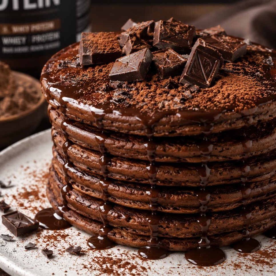Protein Tozlu Bitter Çikolatalı Pancake