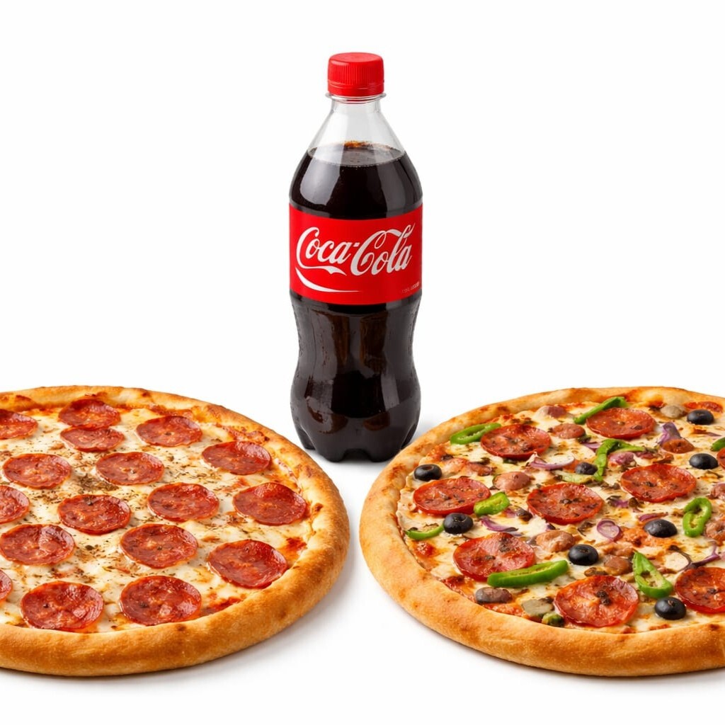 Avantajlı 2 Orta Boy Pizza + Coca-Cola(1 L)