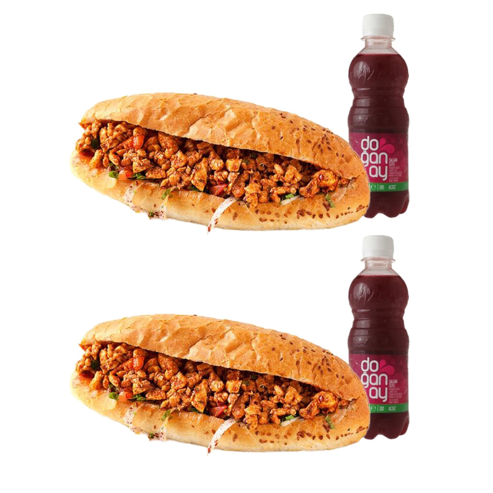 Şalgam Menü 2 Kişilik (2 Adet Ekmek Arası Tavuk Tantuni+ 2 Adet Şalgam )