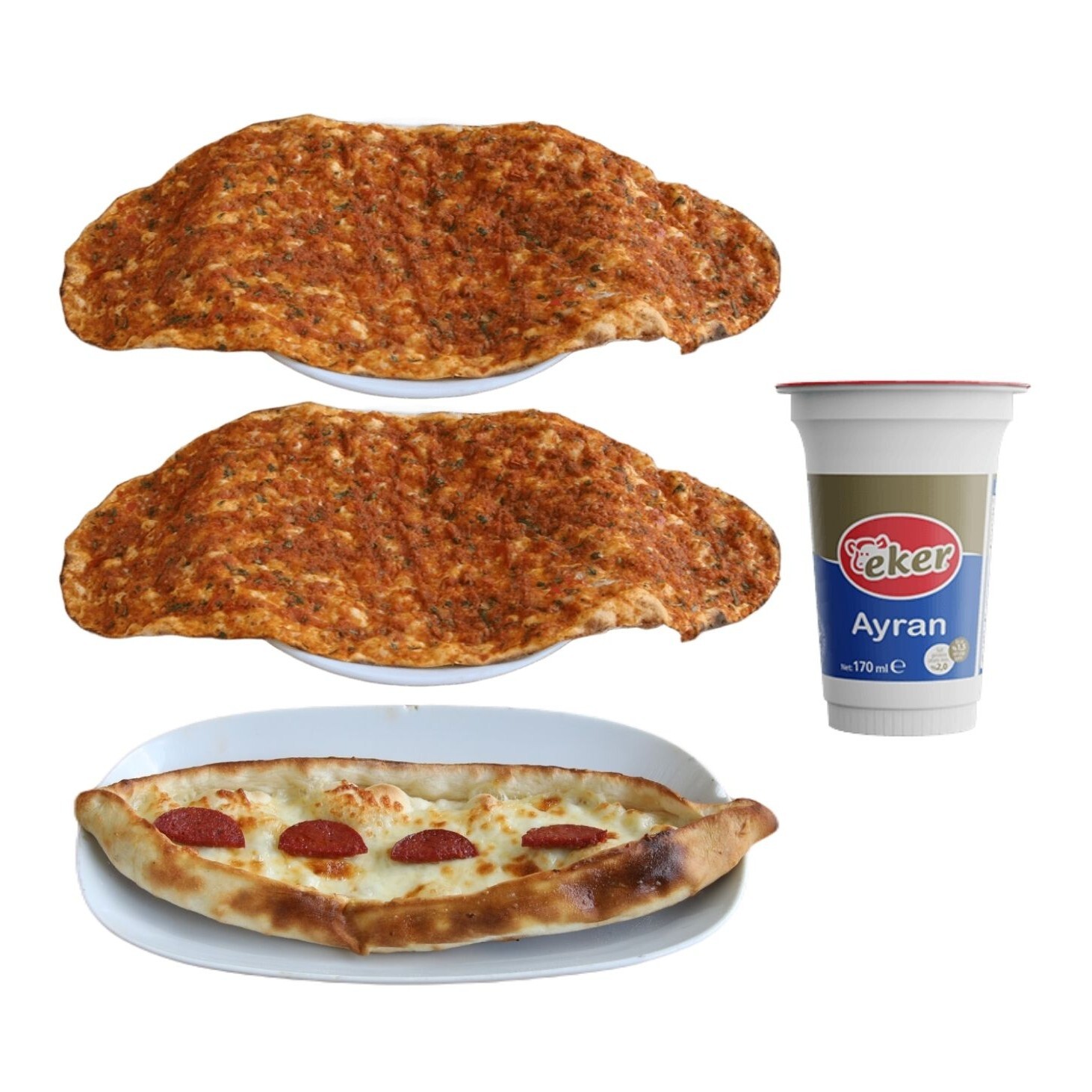 2'li Lahmacun & Sucuklu Kaşarlı Cantık Menü