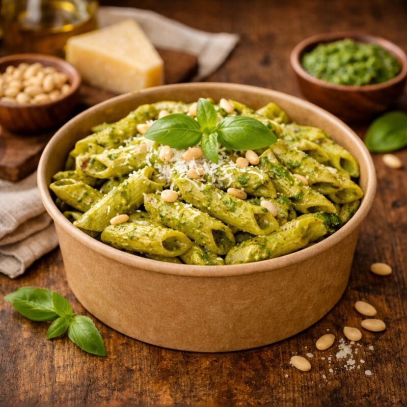 Pesto Soslu Tavuklu Penne Bowl Makarna 500 Gr