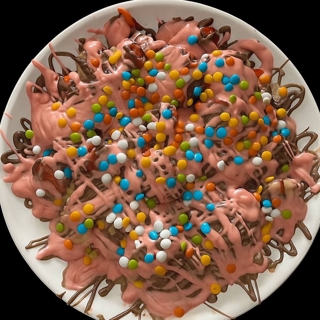 Çilek Muz Çiçek Desenli Klasik Waffle