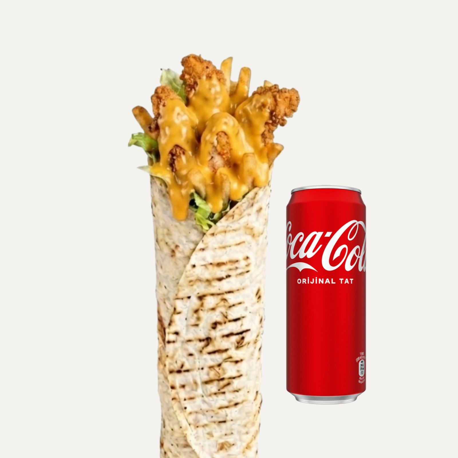 Cheddar Cajun Dürüm + Coca Cola