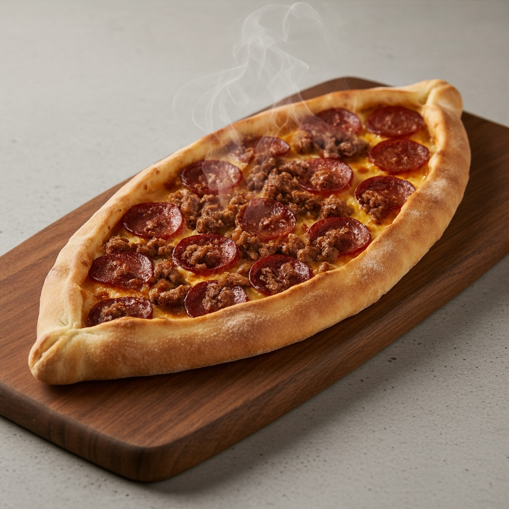 Kıyma Sucuk Kaşarlı Pide