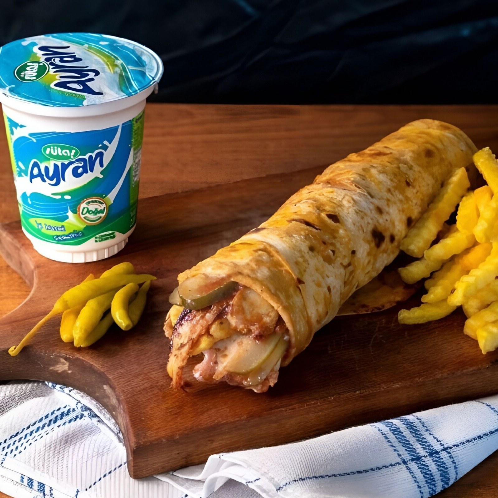 Ekonomik Tavuk Döner Jumbo Dürüm Menü (Xl)