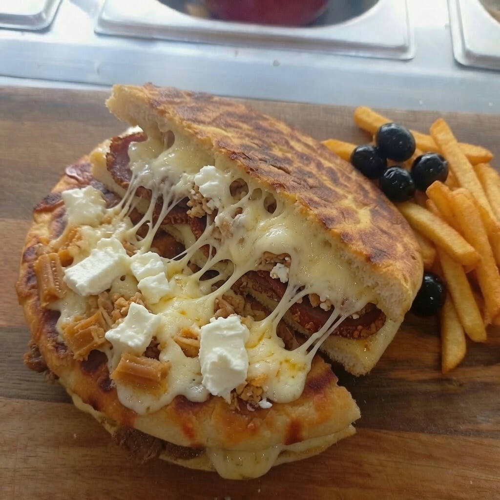 Beş Peynirli Bazlama Tost & Patates Kızartması