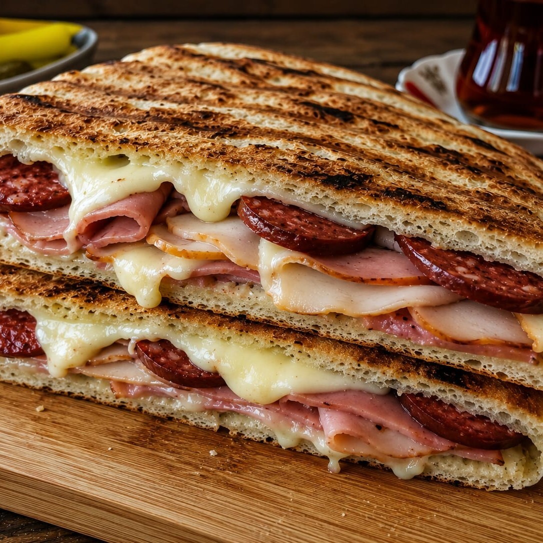 Bz Sucuk, Jambon, Fümeli Tost [Tostlab Triple Beef]
