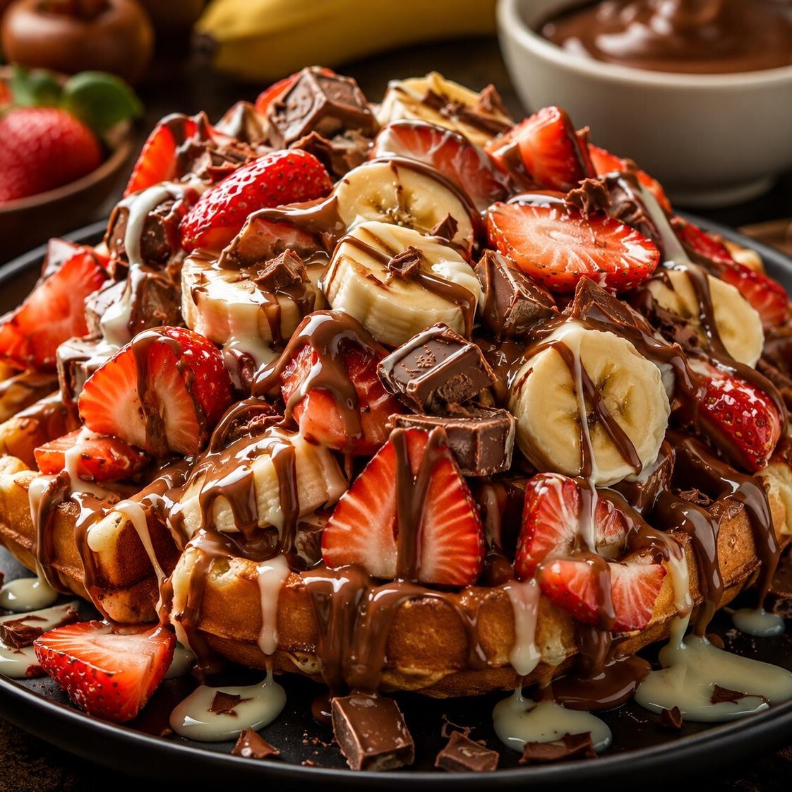 Çikolata Parçacıklı Waffle