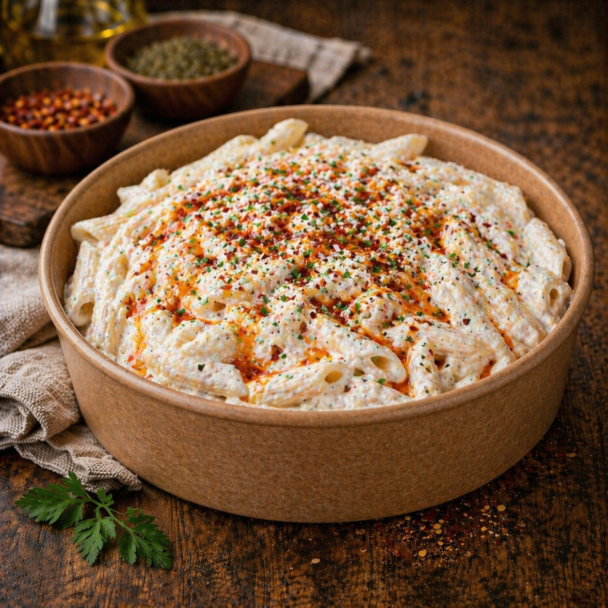Yoğurt Soslu Tavuklu Penne Bowl Makarna 500 gr