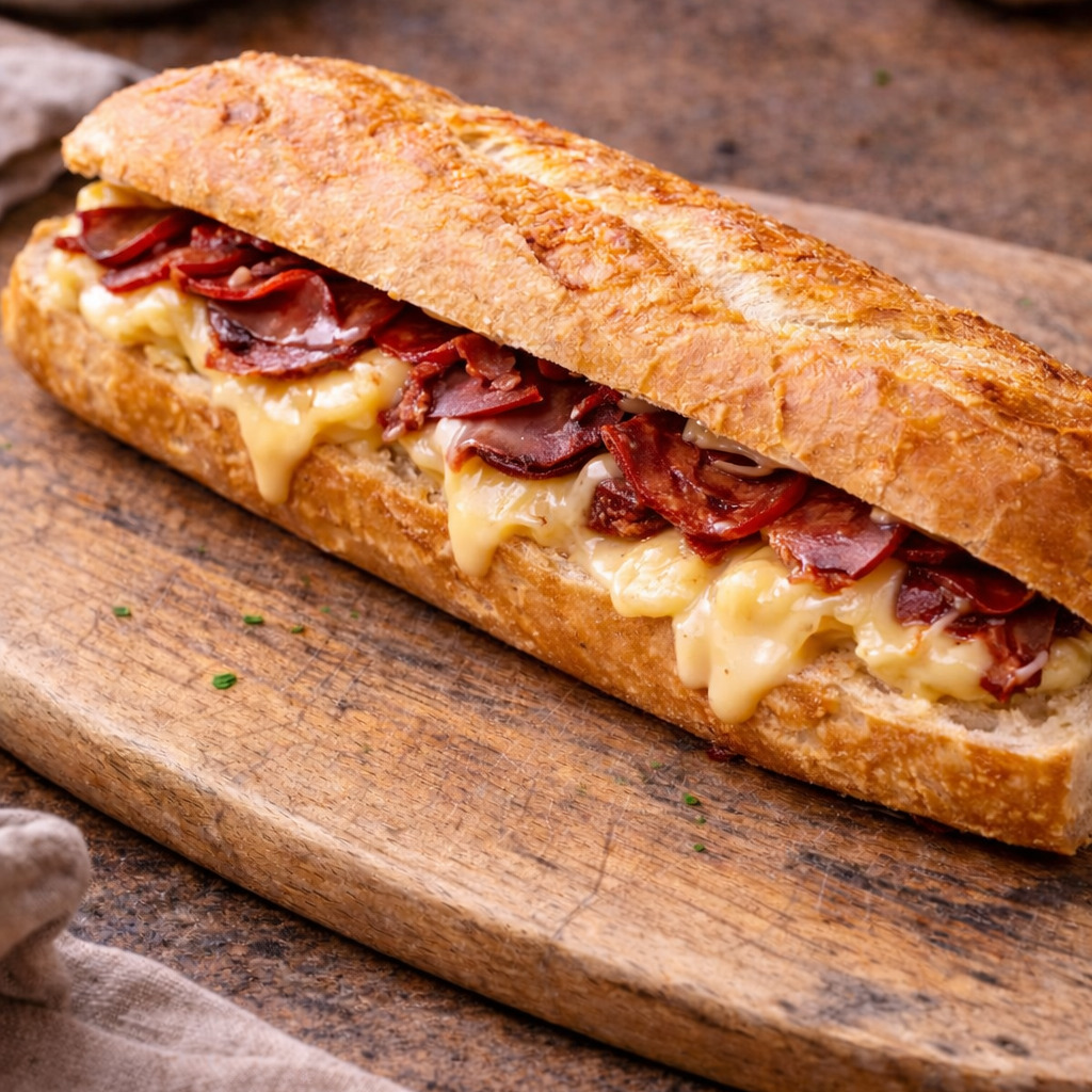 Ekmek Arası Pastırmalı Yumurta
