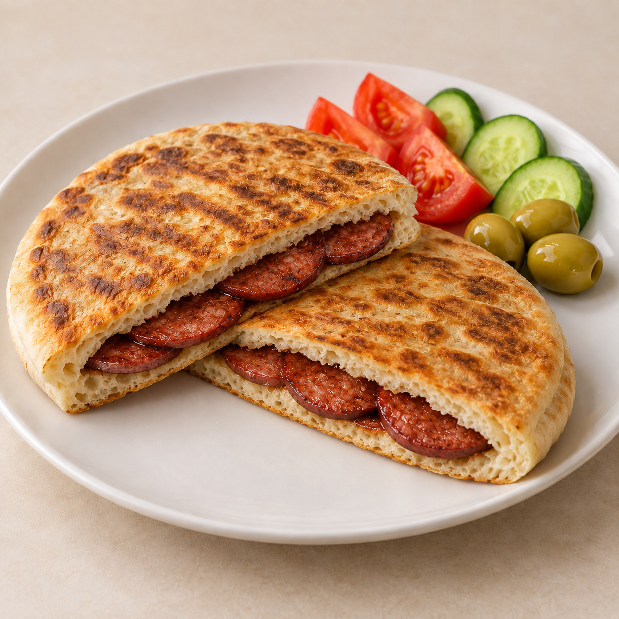 Sucuklu Bazlama Tost