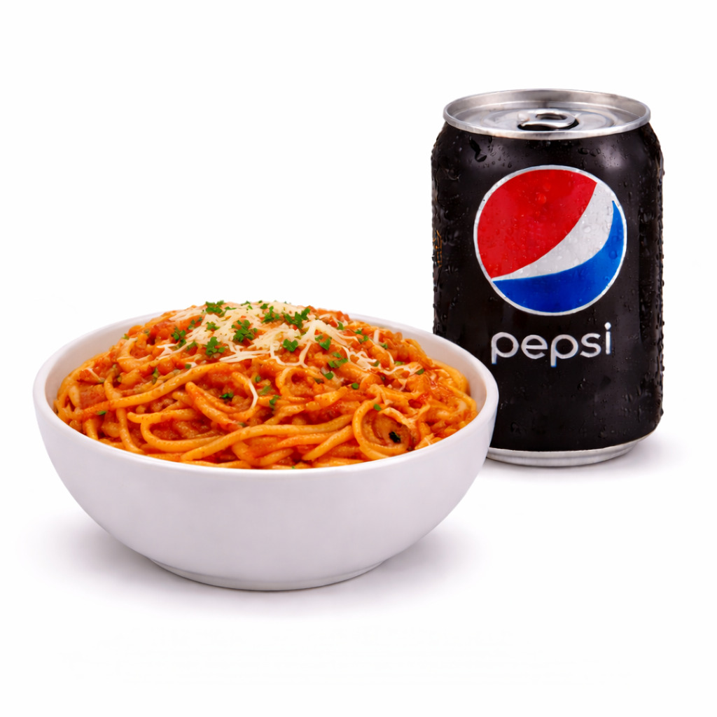 Spagetti Napoliten & Pepsi Max (33 cl.)