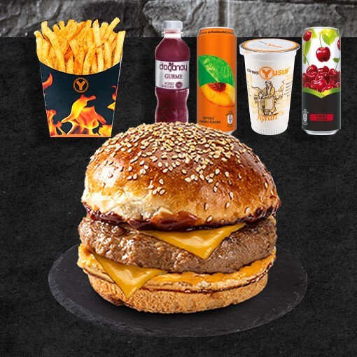 Burger (Tek Köfte) - Patatesli Menü
