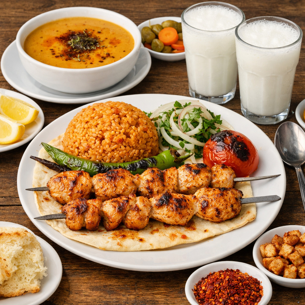 Tavuk Şiş+Çorba+Ayran
