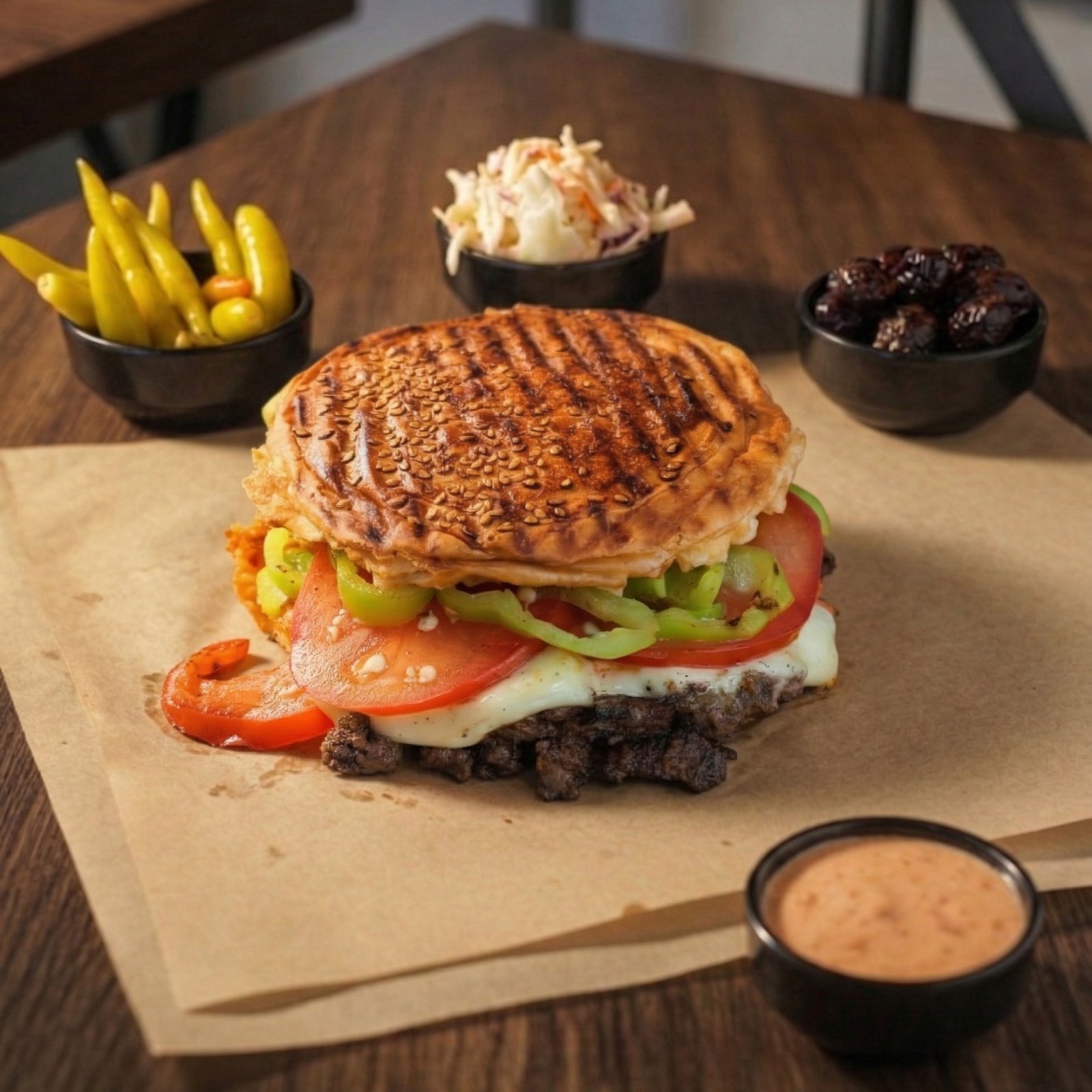 Kavurmalı Kaşarlı Sebzeli Tost