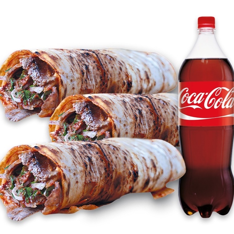 3'lü Ekonomik Et Döner Dürüm Menü