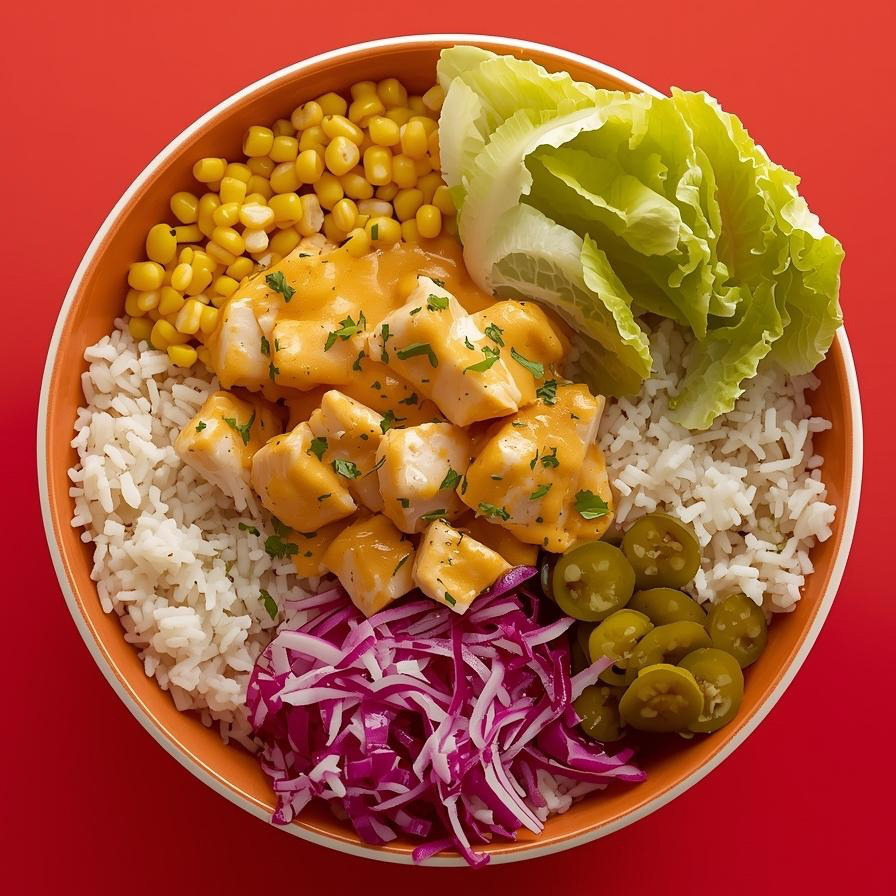 Peynir soslu Tavuklu Pilav Bowl