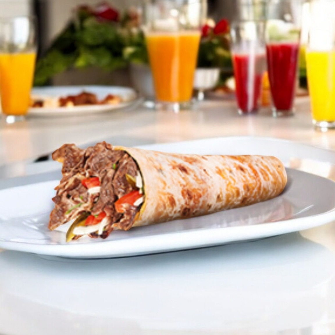 Kaşar Cheddar Mix Shot Et Döner Dürüm VIP Et Döner Dürüm Bombası