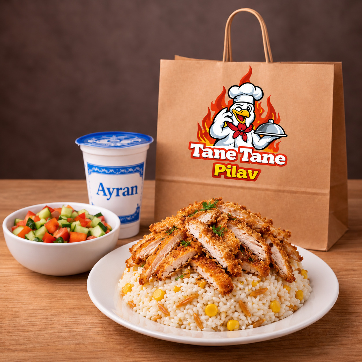Şinitzel Pilav Menü (400 Gr) + Ayran Hediye 🎁