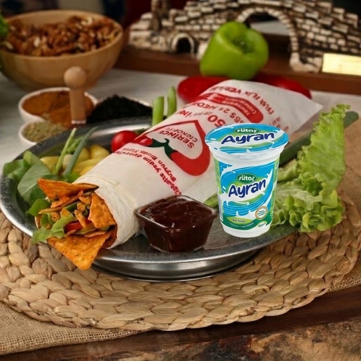 Double Doritoslu Çiğ Köfte Dürüm Menü