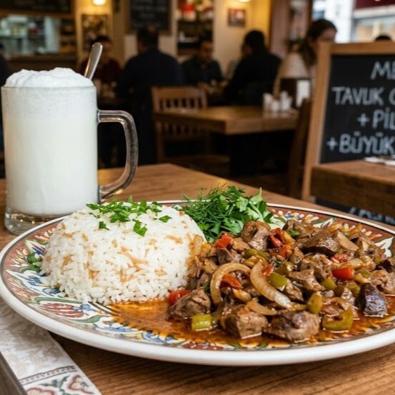 Tavuk Ciğer Pilav+ Büyük Ayran