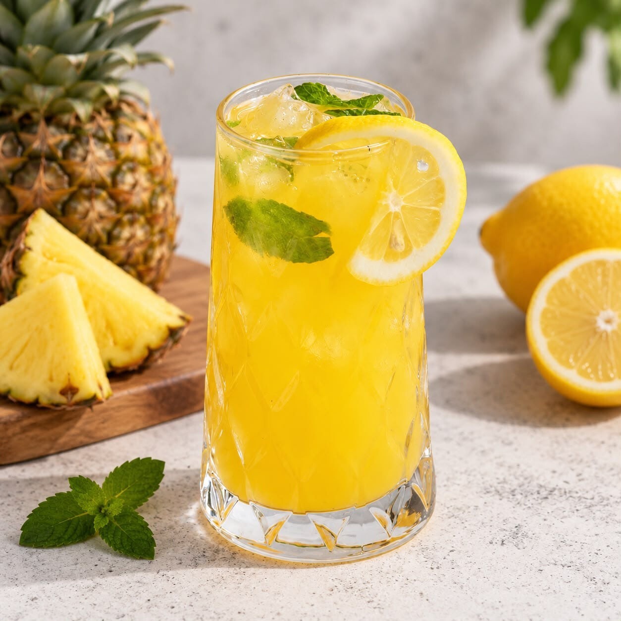 Ev Yapımı Ananaslı Limonata 330 ml (KCal 239,5)