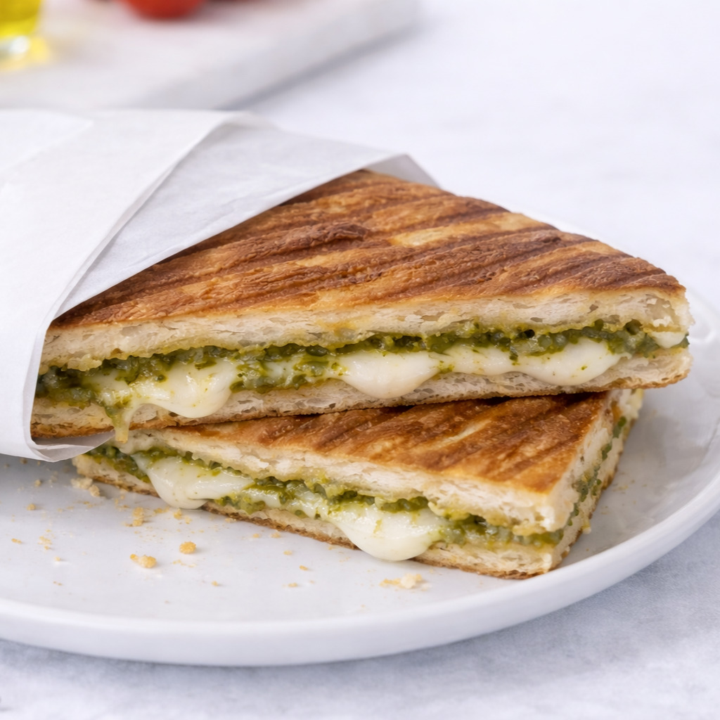 Pesto Soslu Kaşarlı Tost