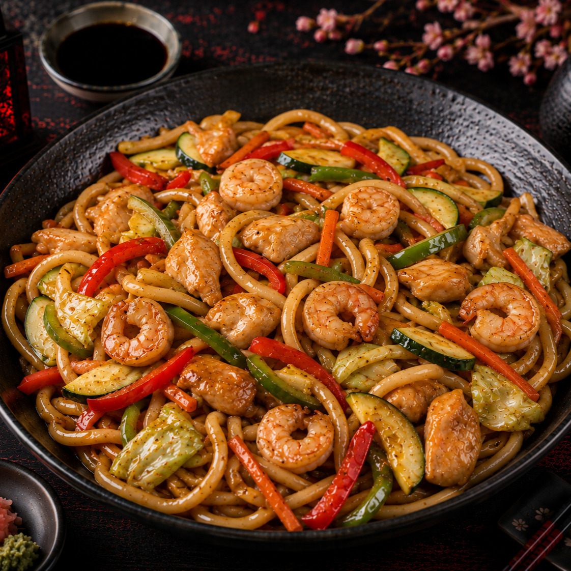 Karidesli Tavuklu Udon