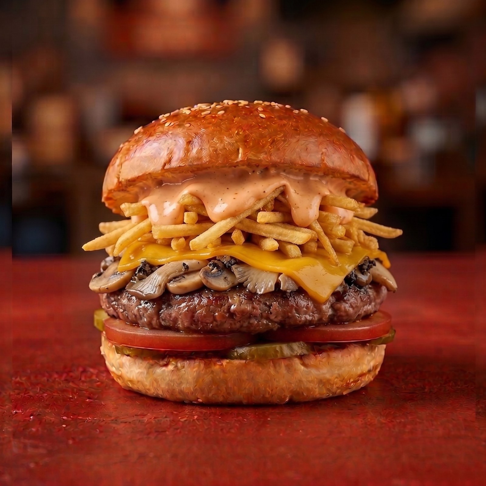 Mushroom Burger + İçecek