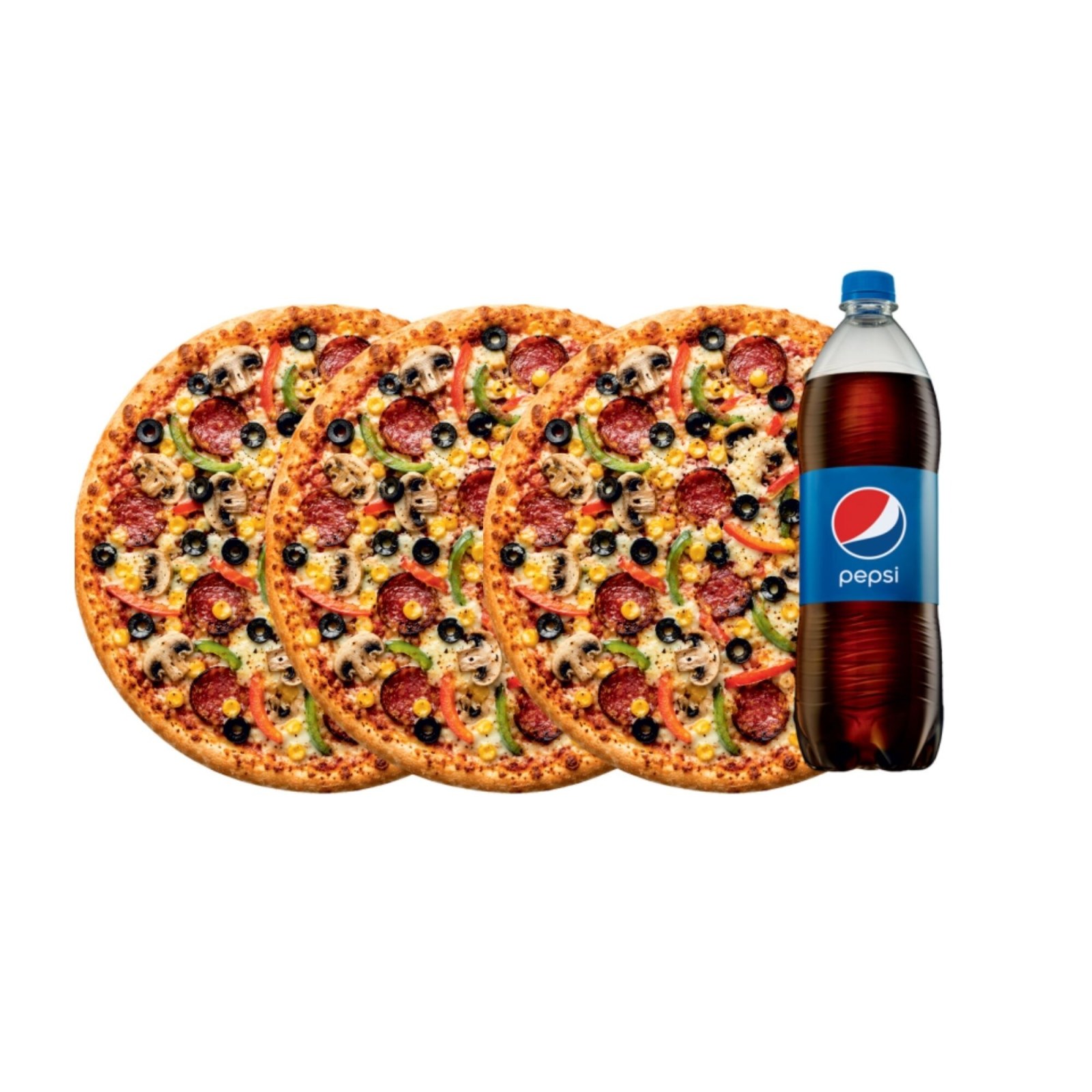 3'lü Süper Pan + 1 Litre Kola