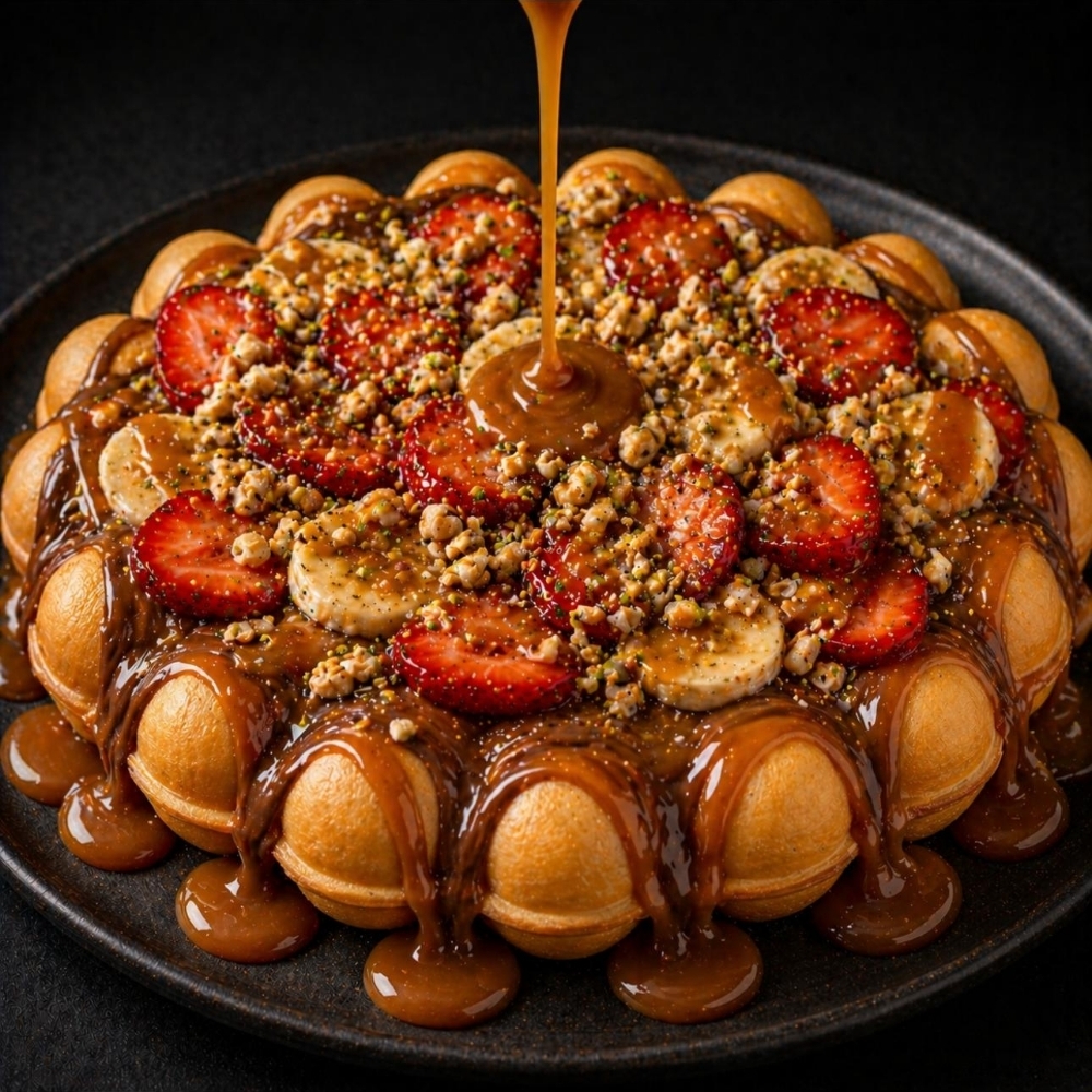 Karamel Soslu Bubble Waffle