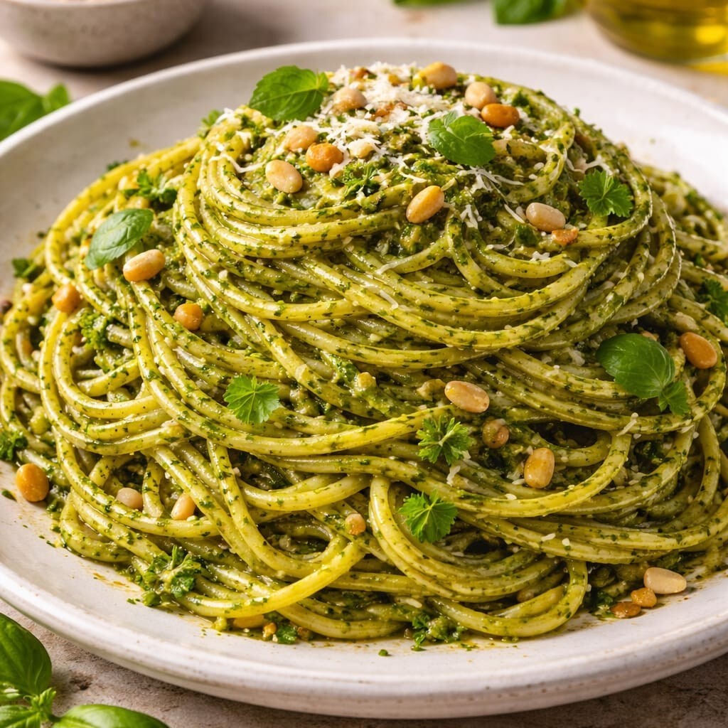 Pesto Soslu Spagetti
