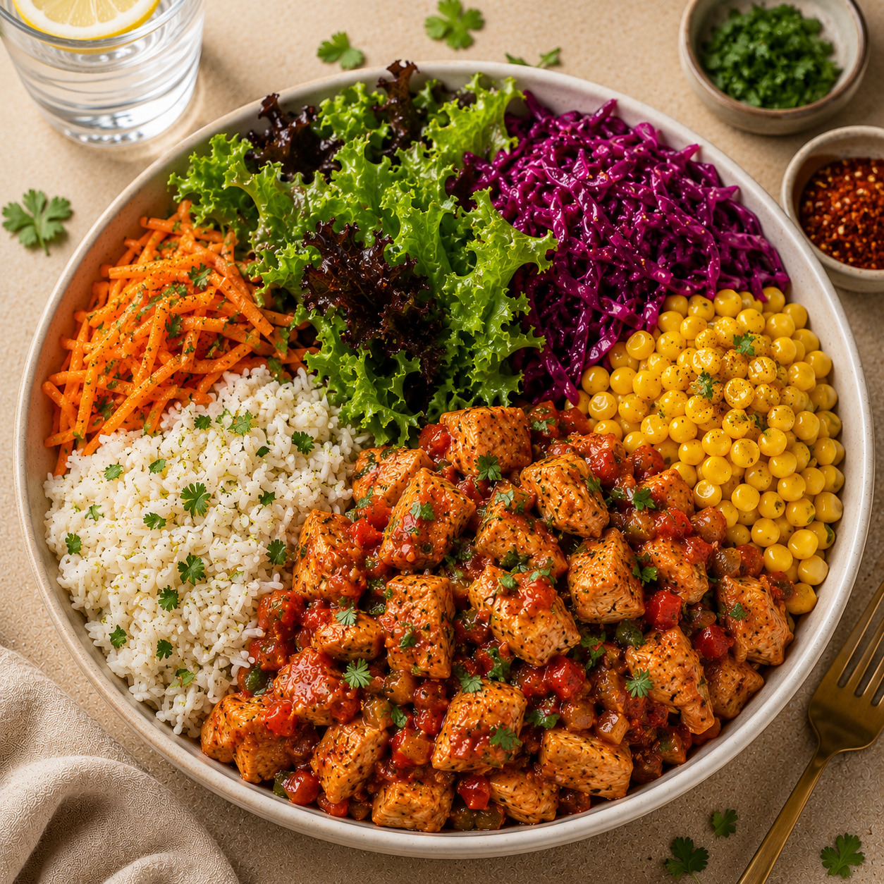 Meksika Soslu Tavuk Bowl Kase (600gr)