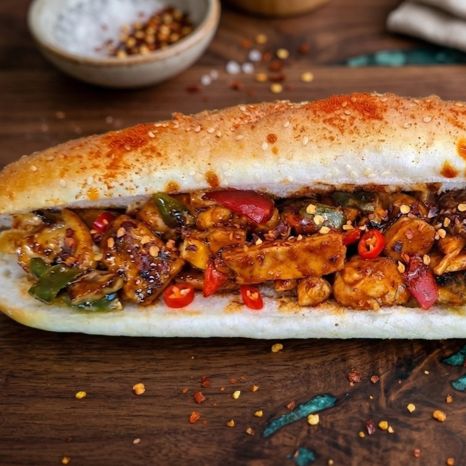 Acılı Tavuk Sandviç