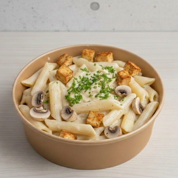 Kremalı Tavuklu Mantarlı Penne