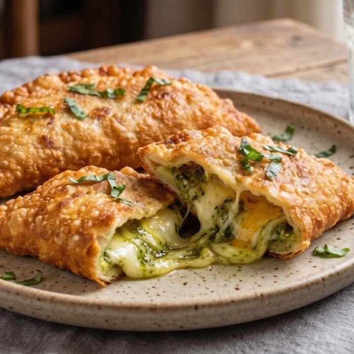 Üç Peynirli ve Pestolu Çi Börek