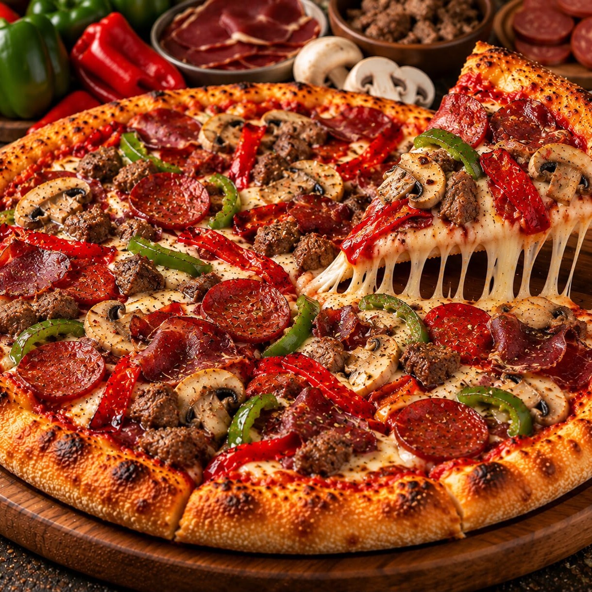 Etine Dolgun Pizza (büyük)
