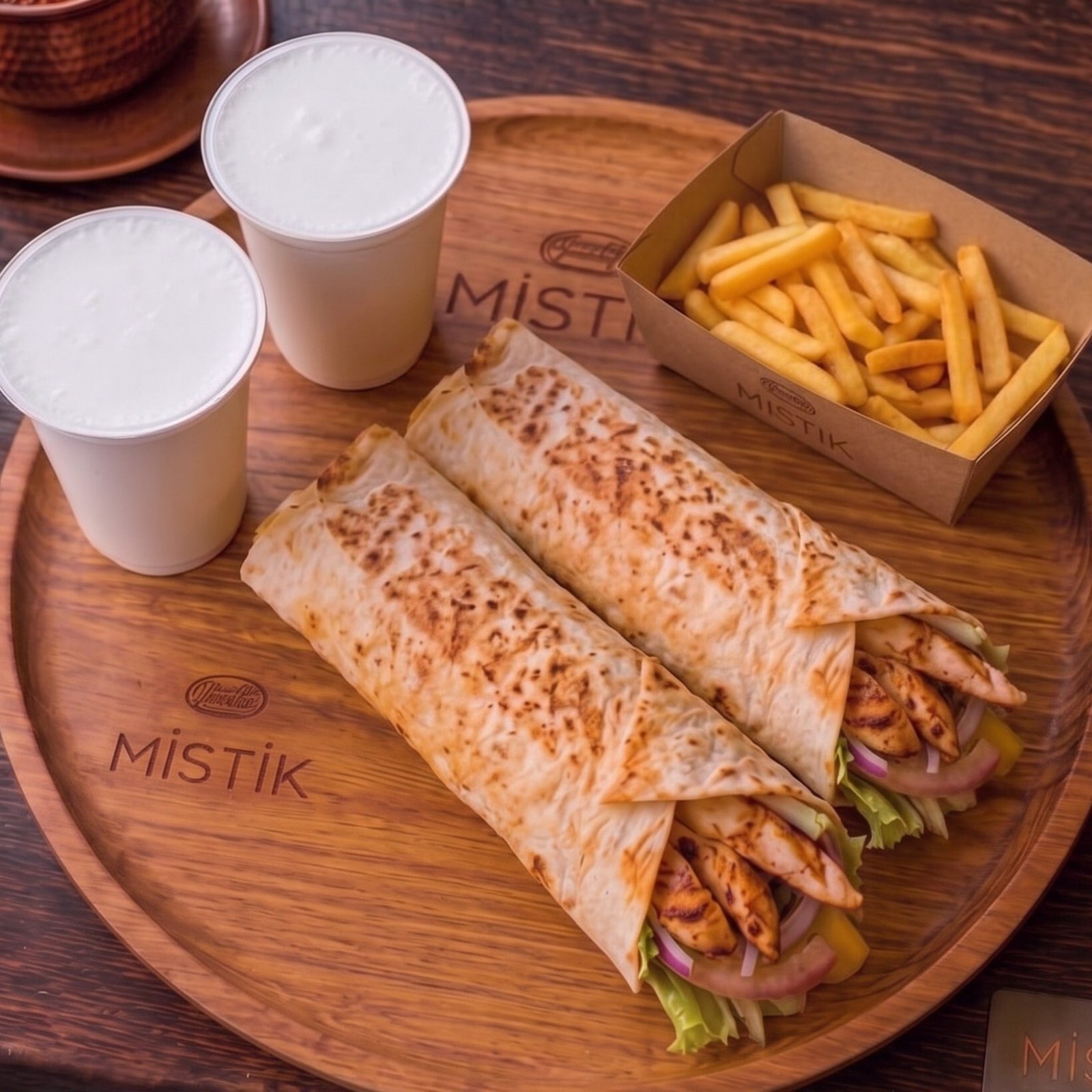 2 Tavuk Dürüm + 2 Ayran + Patates Kızartması