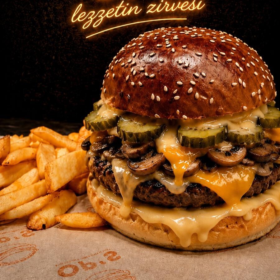Mushroom Burger Menü