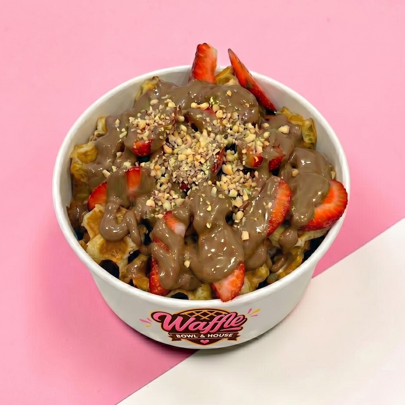 Sütlü Çilekli Waffle Bowl (Küçük)