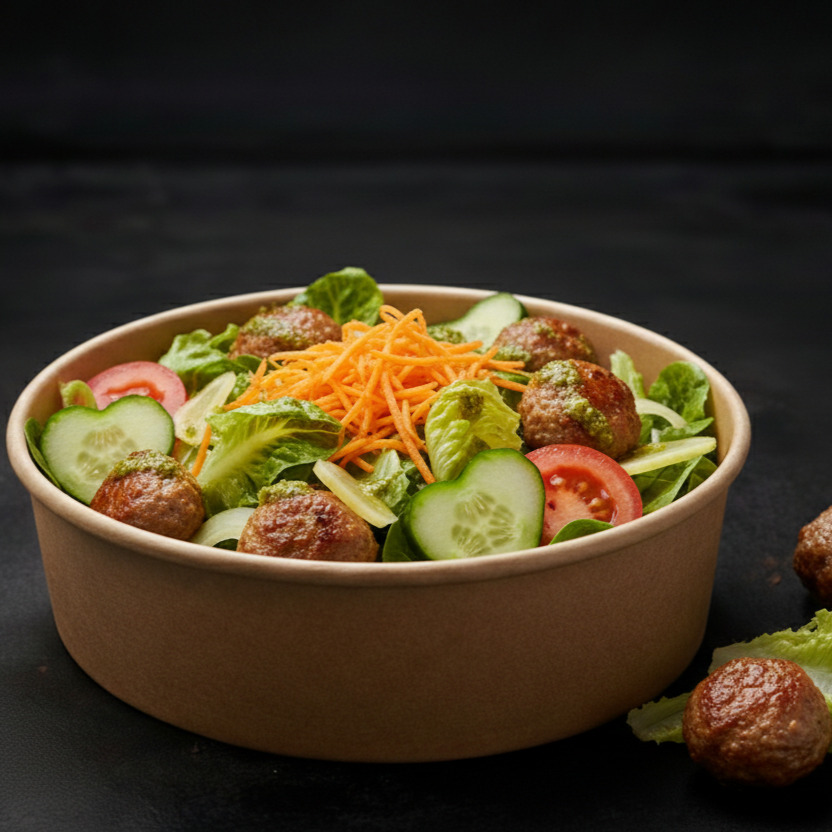 Çanak'ta Köfteli Salata
