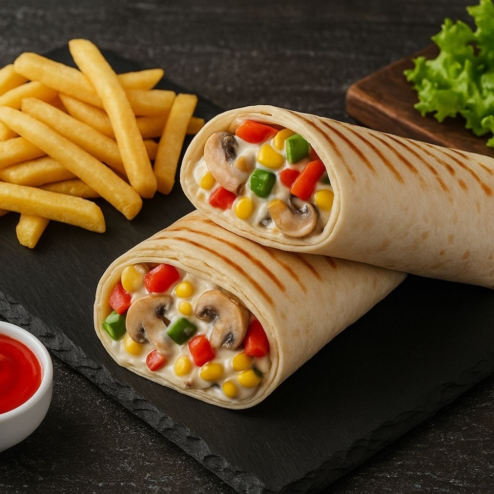 Kremalı Sebzeli Wrap & Patates