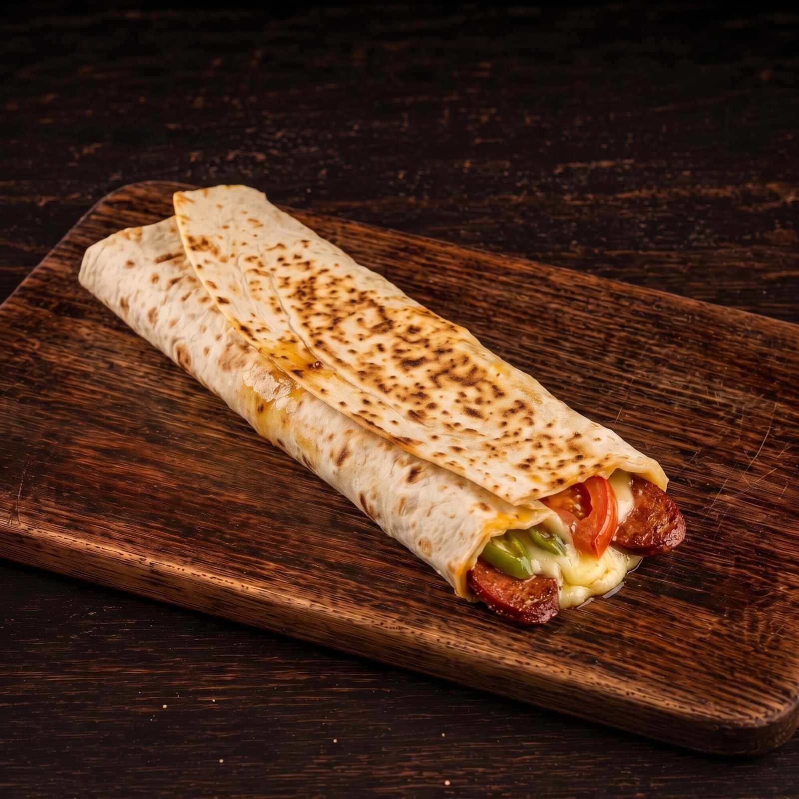 Sucuklu Kaşarlı Lavaş Dürüm Tost