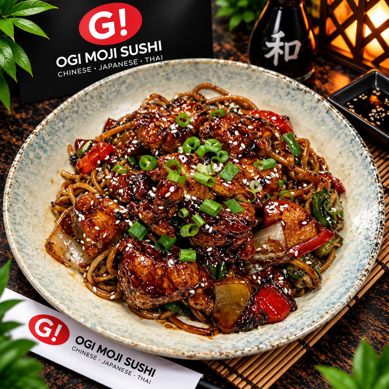 Sebzeli Noodle Üstü Teriyaki Soslu Tavuk